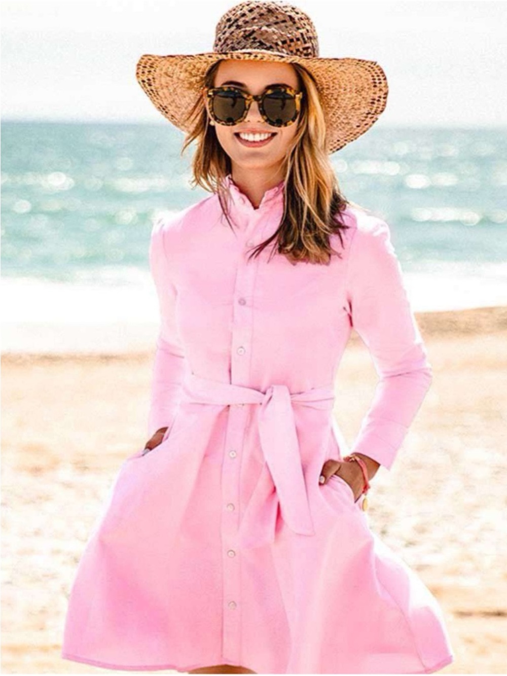 Kiel James Patrick Sconset Summering Dress in Pink Oxford NWT